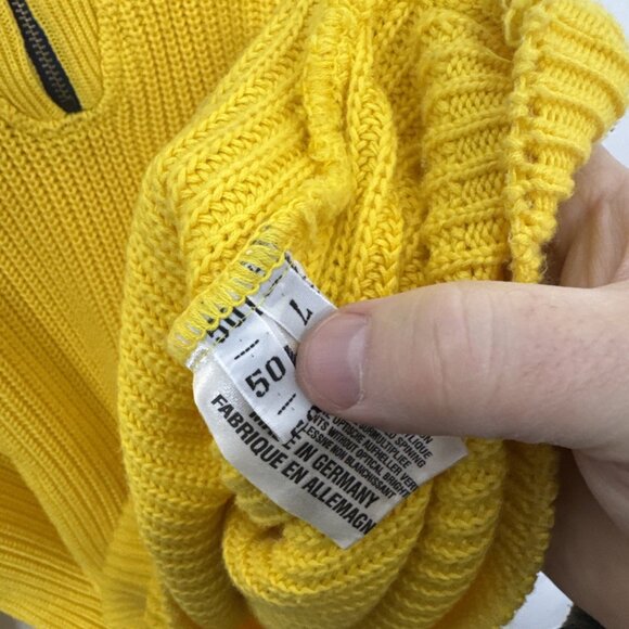 Vintage Carlo Colucci Men 50 (M) Germany Heavy Knit Sweater Yellow Nautical Club - Picture 6 of 7